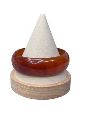 Vintage Amber Color Bakelite Bangle Bracelet 7.75" 44.19g Glossy TESTED Retro